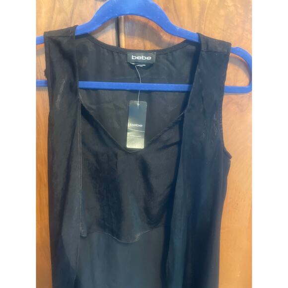 Vintage BEBE Satin Drama Top GOTH FAIRY Long Vest w Crop Top XXS NWT Witchy - Picture 5 of 8